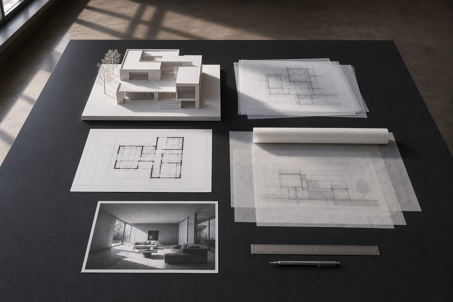 建筑模型、CAD 图纸与室内渲染工作台